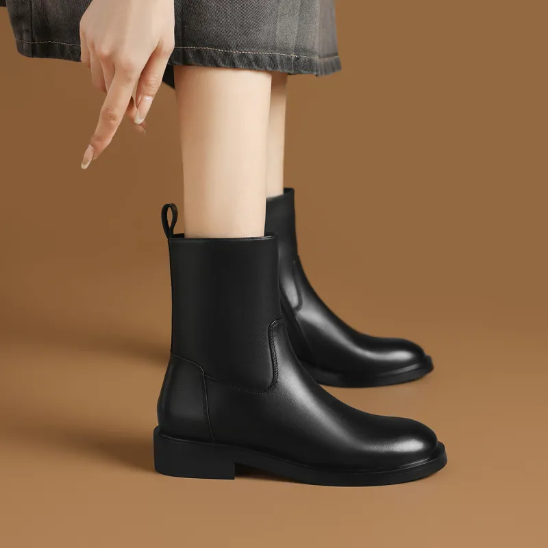 Rosa Bianca Short Martin Boot Women's Black-6