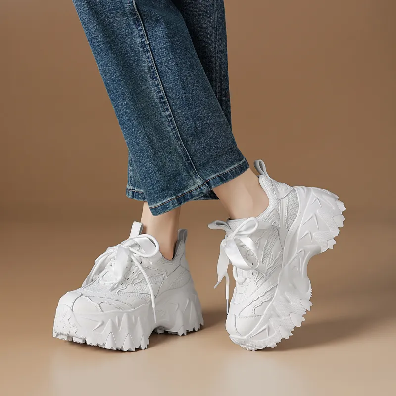 Rosa Bianca Lightweight Height Increasing Low Top Chunky Sneakers Women's-4