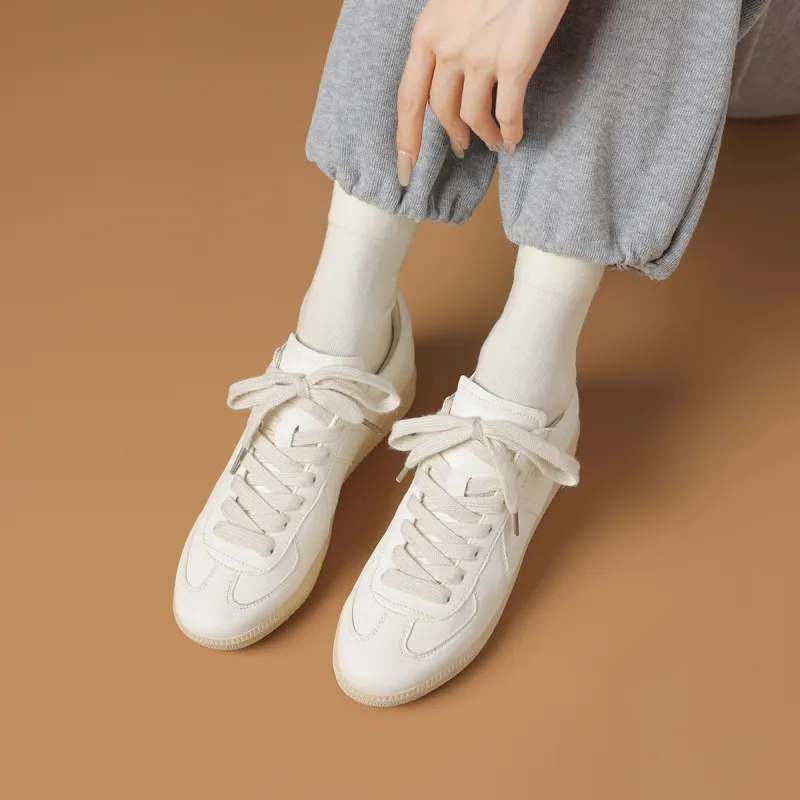 Rosa Bianca Lightweight And Breathable Low Top Skateboard Shoes Women's Beige-2