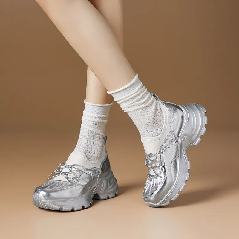 Rosa Bianca Lightweight Height Increasing Low Top Chunky Sneakers Women's-19