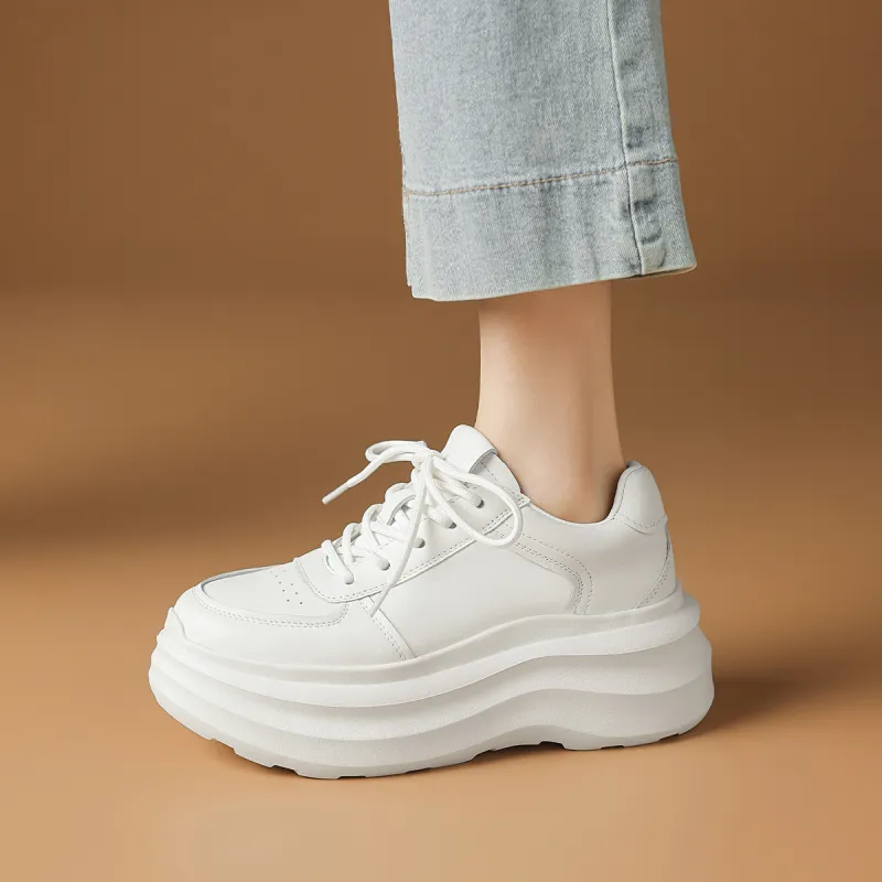 Rosa Bianca Breathable Lightweight Height Increasing Low-Top Chunky Sneakers Women's-5