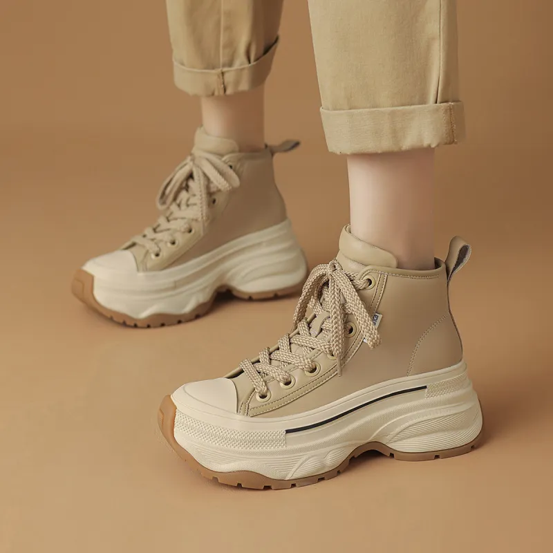 Rosa Bianca Cushioning Wear-Resistant High-Top Chunky Sneakers Women's-10