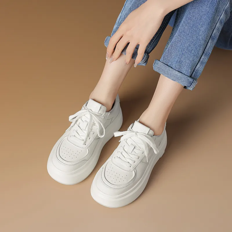 Rosa Bianca White Sneakers Low Top Skateboard Shoes Women's White-2