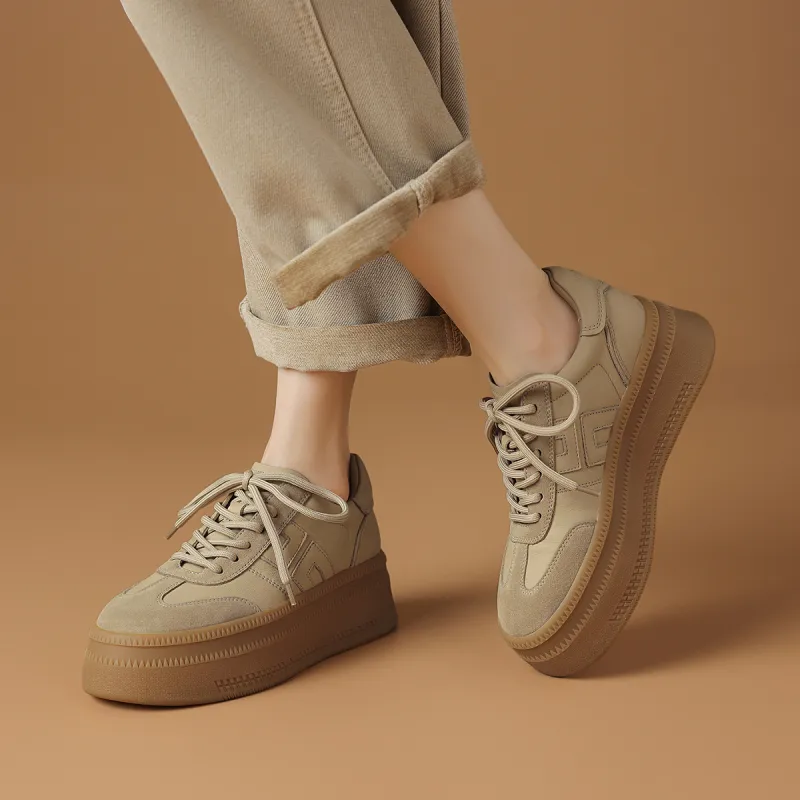 Rosa Bianca Breathable Height Increasing Low Top Skateboard Shoes Women's-12