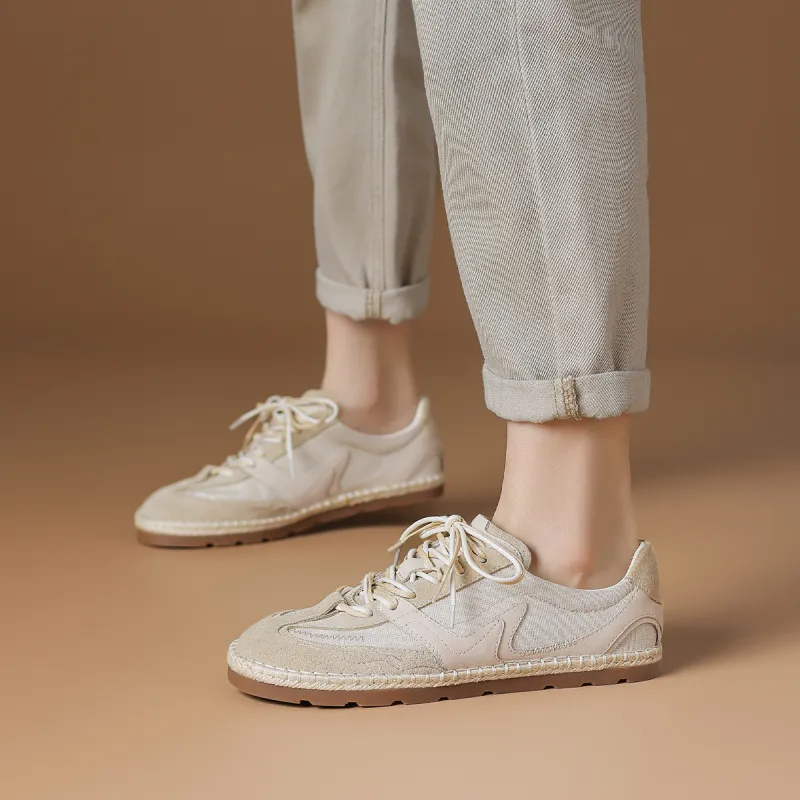 Rosa Bianca Low Top Casual Shoes Women's Beige Apricot-1
