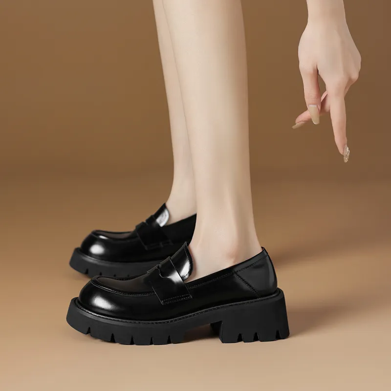Rosa Bianca Loafers 5.2cm Women's Black-7
