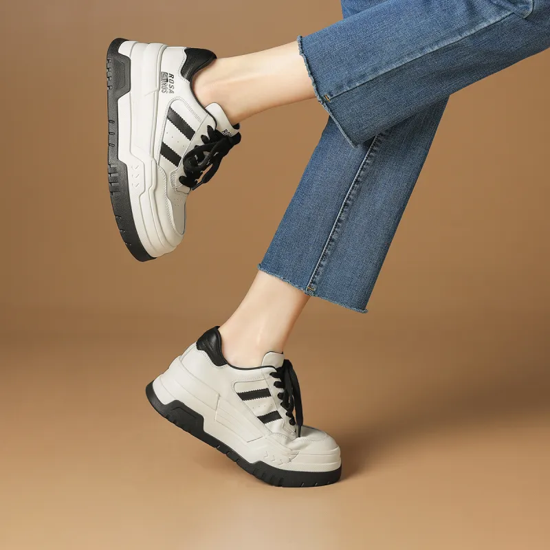 Rosa Bianca Breathable Lightweight Height Increasing Warm Low-Top Skateboard Shoes Women's-6