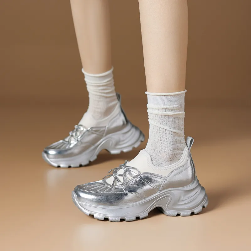 Rosa Bianca Lightweight Height Increasing Low Top Chunky Sneakers Women's-15
