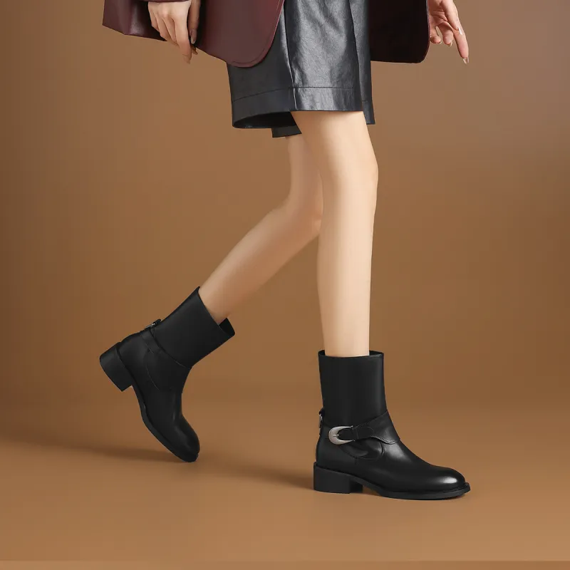 Rosa Bianca Ankle Boots 4cm Women's Black-3