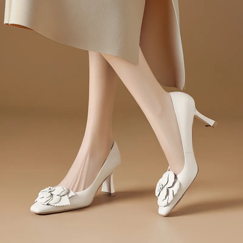 Rosa Bianca Chunky Heel High Heels 6cm Women's-5