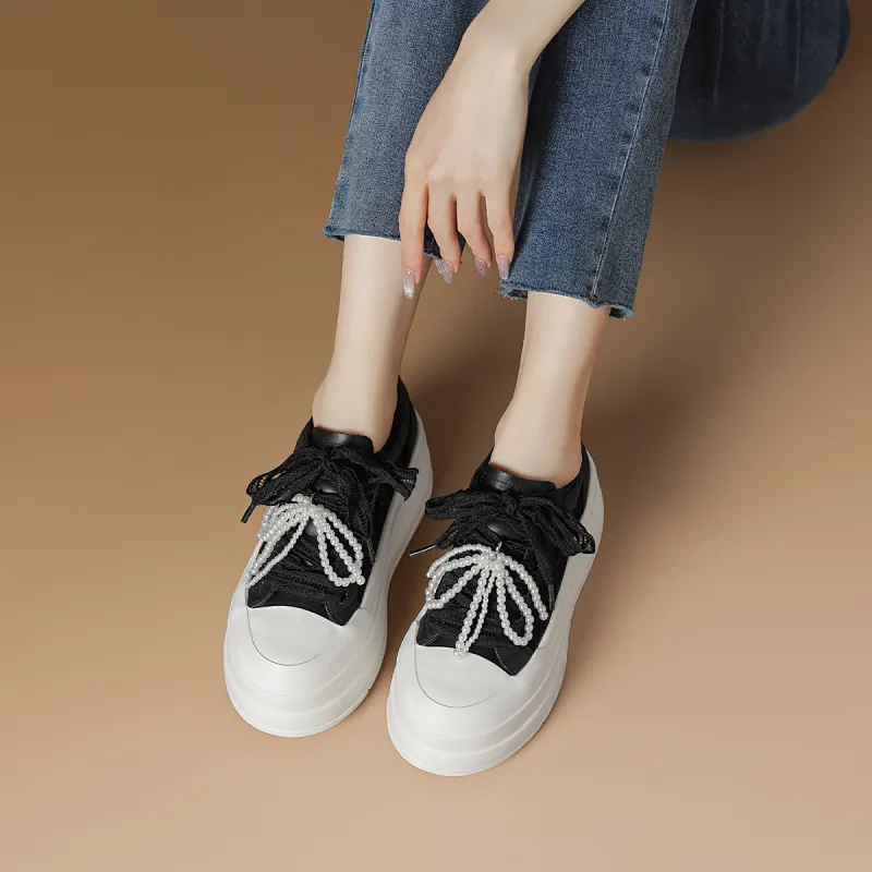 Rosa Bianca Lightweight Breathable Height Increasing Low Top Skateboard Shoes Women's-9