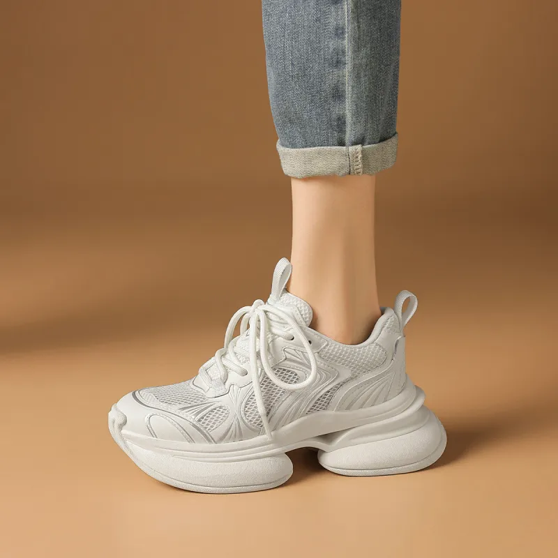 Rosa Bianca Cushioning Height Increasing Low-Top Chunky Sneakers Women's-5