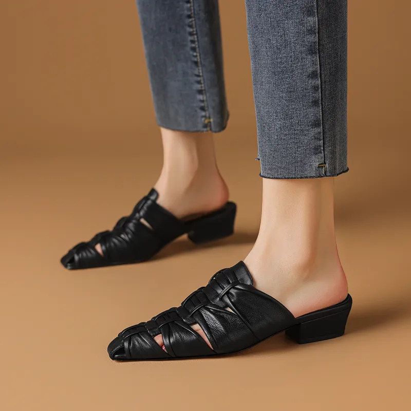 Rosa Bianca Wrap-toe Slippers Women's-9