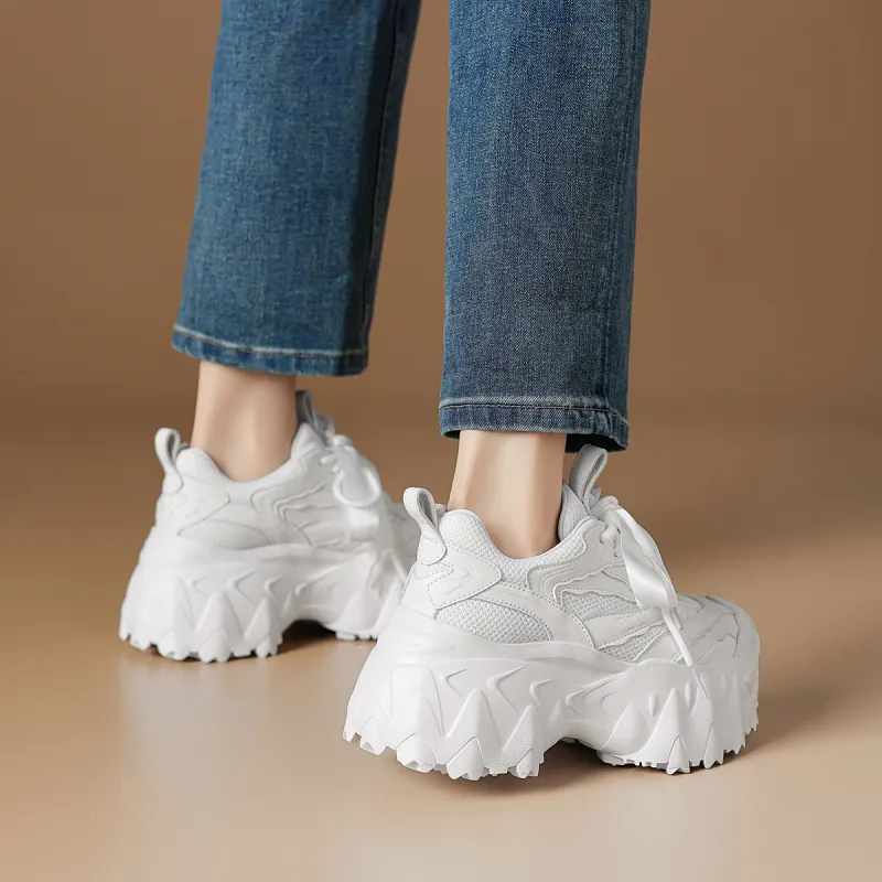 Rosa Bianca Lightweight Height Increasing Low Top Chunky Sneakers Women's-5