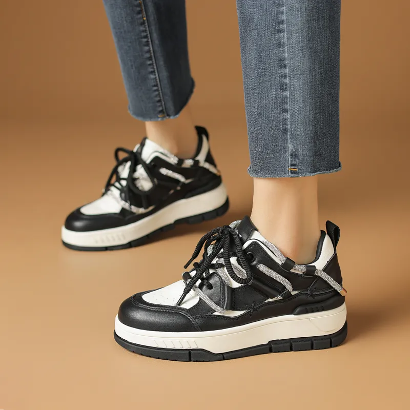 Rosa Bianca Warm Anti-Slip And Wear-Resistant Lightweight Breathable Height Increasing Low-Top Skateboard Shoes Women's-9