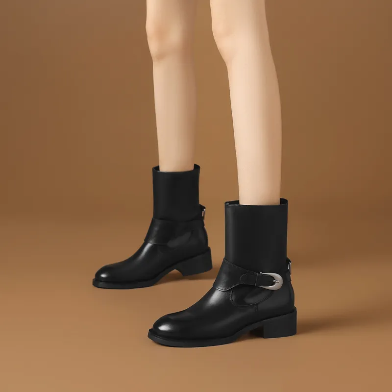 Rosa Bianca Ankle Boots 4cm Women's Black-4