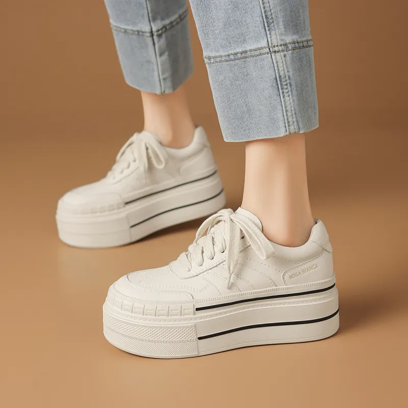 Rosa Bianca Lightweight Breathable Height Increasing Low-Top Skateboard Shoes Women's-2