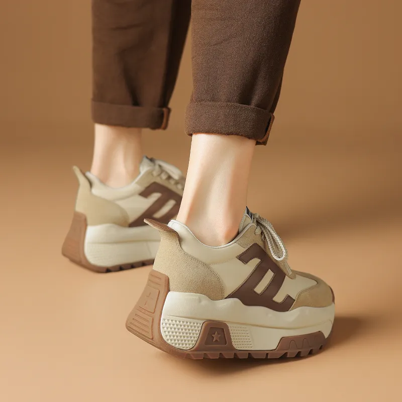Rosa Bianca Anti Slip Wear Resistant Breathable Lightweight Height Increasing Warm Low Top Chunky Sneakers Women's-5