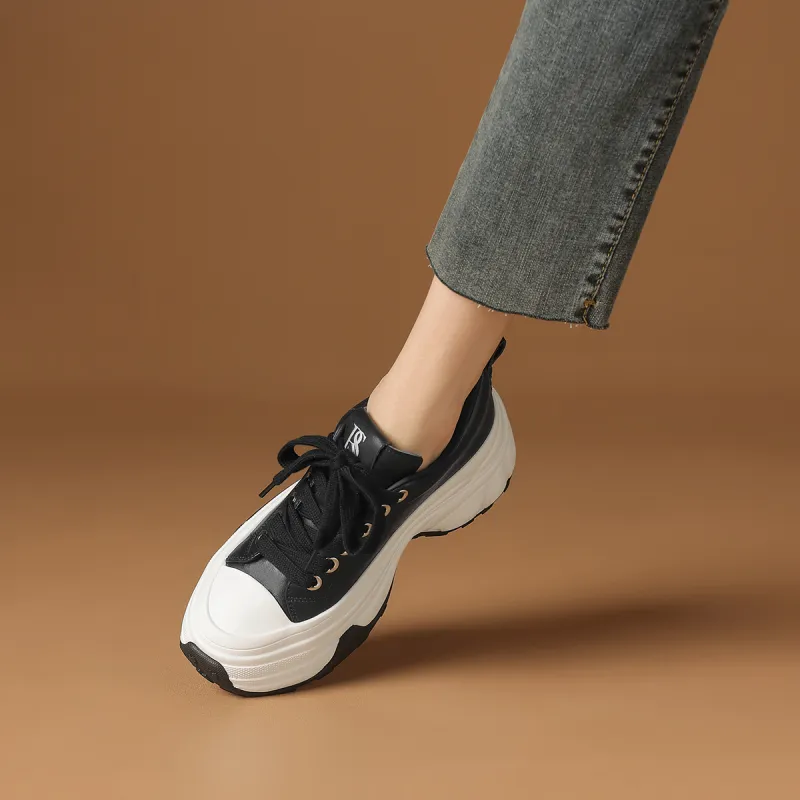 Rosa Bianca Anti-Slip Wear-Resistant Breathable Lightweight Height Increasing Low-Top Chunky Sneakers Women's-4