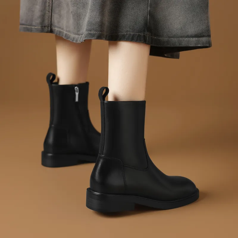 Rosa Bianca Short Martin Boot Women's Black-7