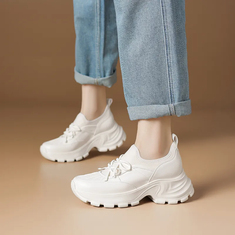 Rosa Bianca Lightweight Height Increasing Low Top Chunky Sneakers Women's-1