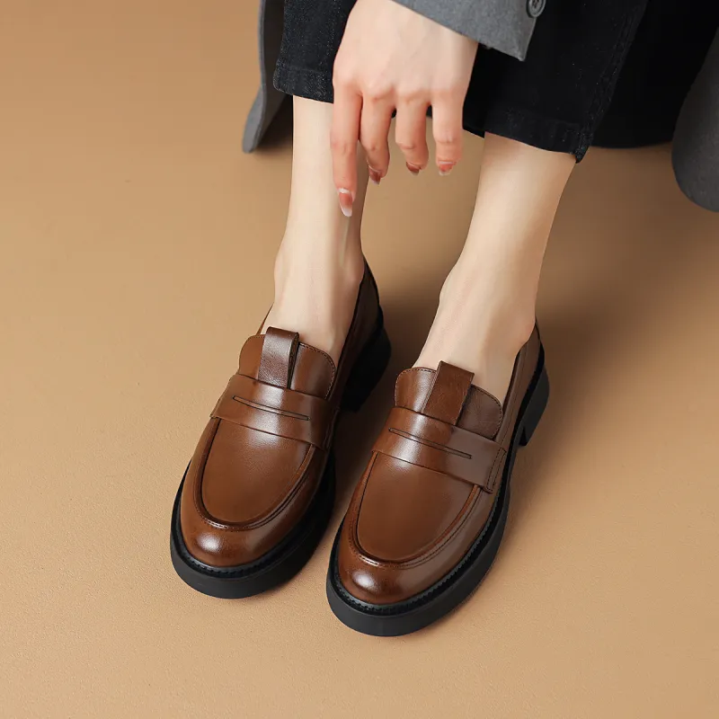 Rosa Bianca Loafers 4.1cm Women's Brown-3