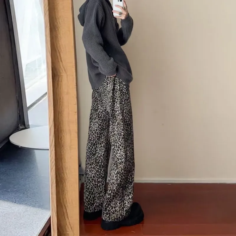 TESTUNG Jeans Men's Leopard Print-4