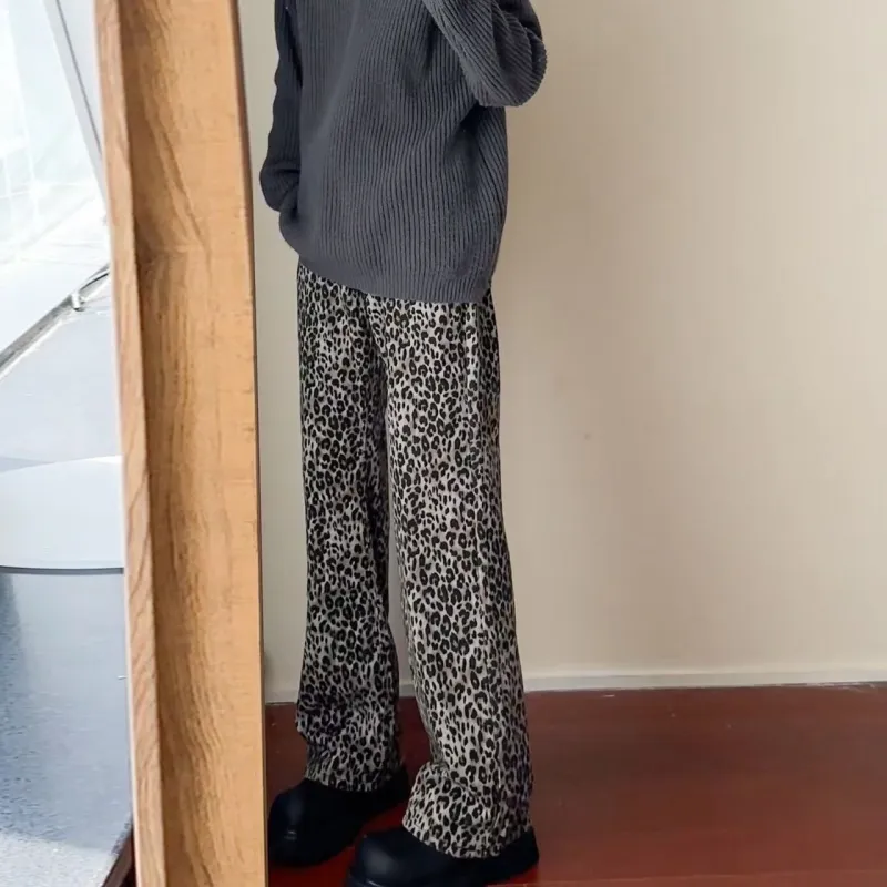 TESTUNG Jeans Men's Leopard Print-3