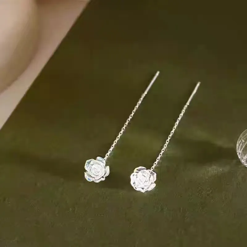 DAWO 999 Fine Silver Drop Earrings Women's-2