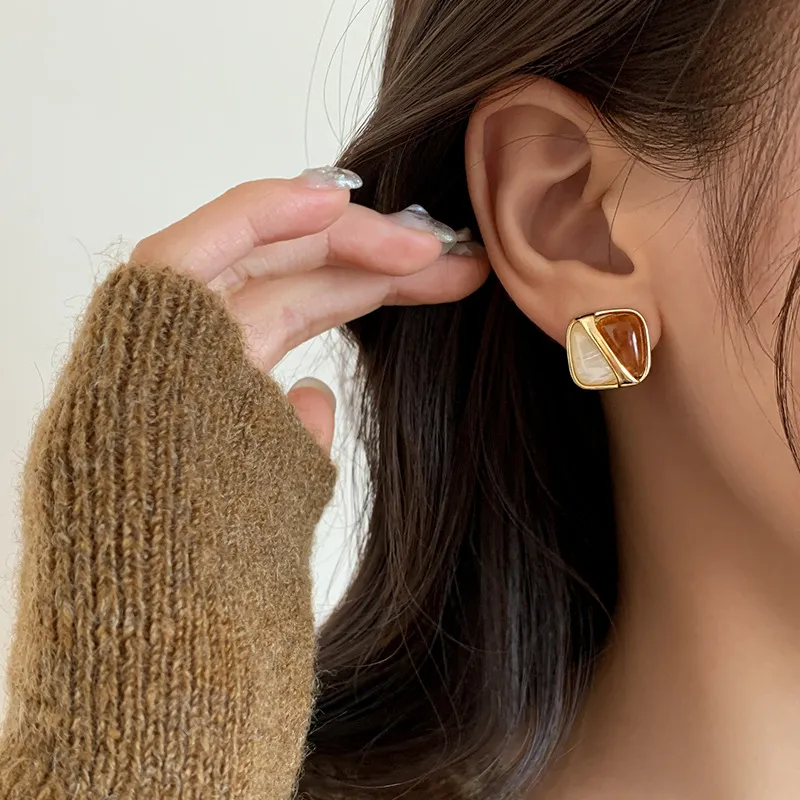 DAWO 925 Sterling Silver Stud Earrings Women's-4