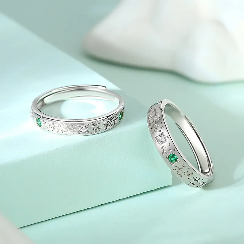 DAWO 925 Sterling Silver Rings Unisex-4