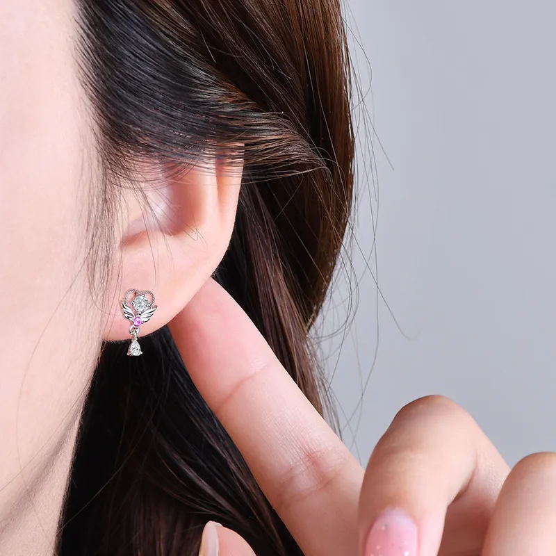 DAWO 925 Sterling Silver Stud Earrings Women's-4