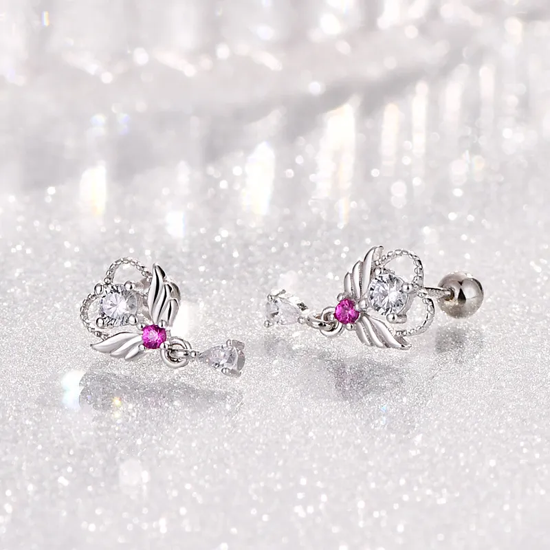 DAWO 925 Sterling Silver Stud Earrings Women's-2