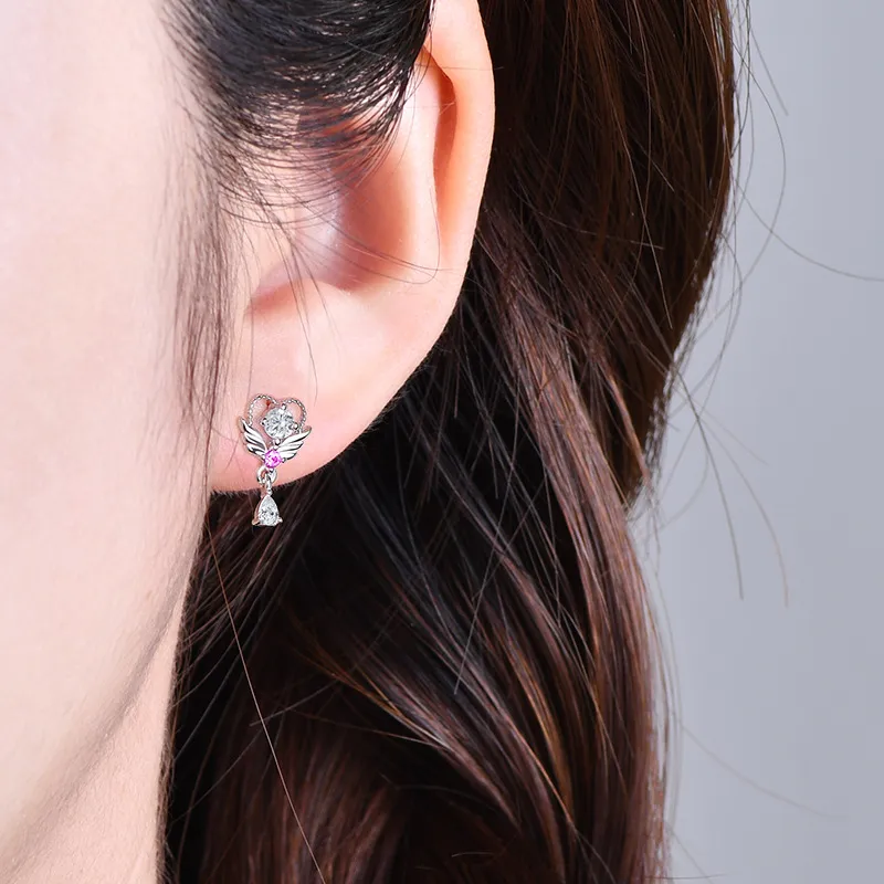 DAWO 925 Sterling Silver Stud Earrings Women's-3