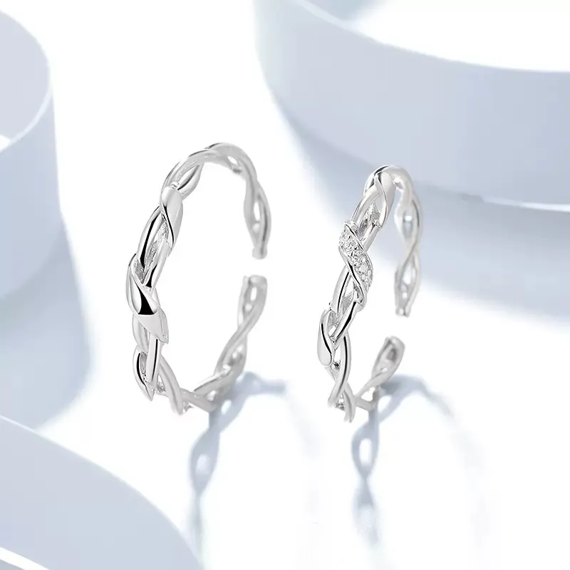 DAWO 925 Sterling Silver Rings Unisex-4