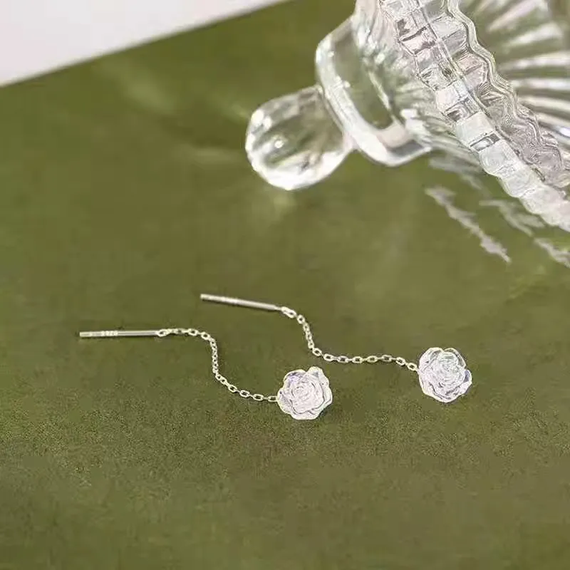 DAWO 999 Fine Silver Drop Earrings Women's-3