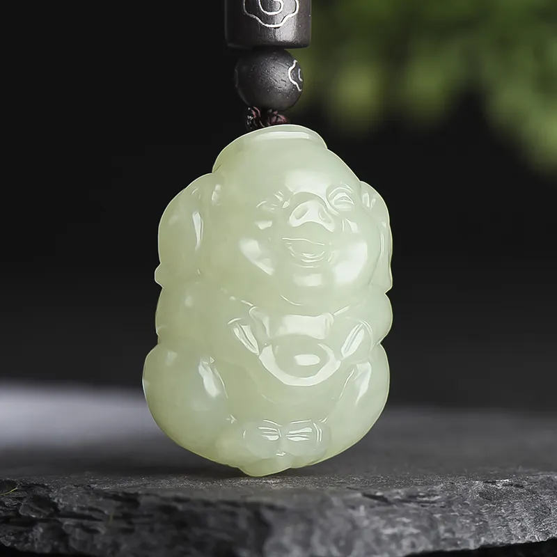 KUNYUYAO Hetian Jade Pendants Pale Greenish White Jade Unisex-4