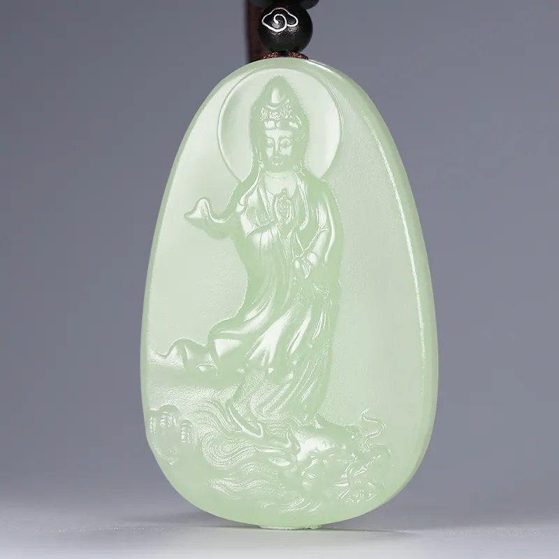 KUNYUYAO Hetian Jade Pendants White Jade/Pale Greenish White Jade Unisex-1