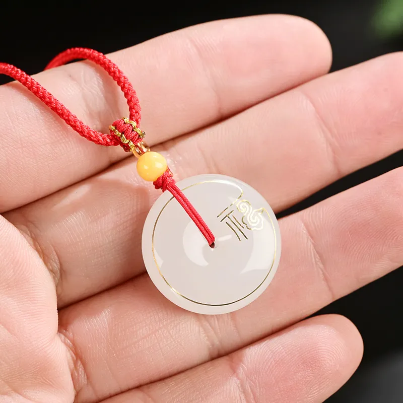 KUNYUYAO Hetian Jade Pendants White Jade Unisex-4