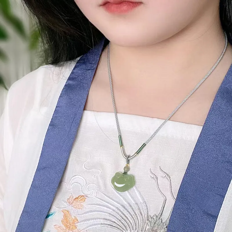 KUNYUYAO Hetian Jade Pendants White Jade Unisex-6