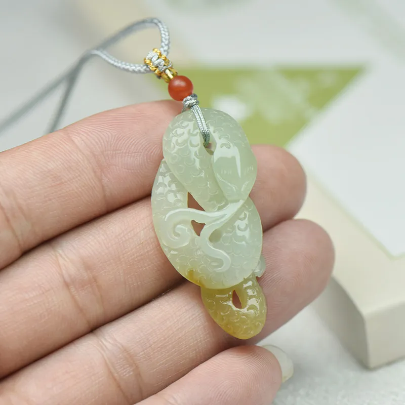 KUNYUYAO Hetian Jade Pendants White Jade Unisex-48