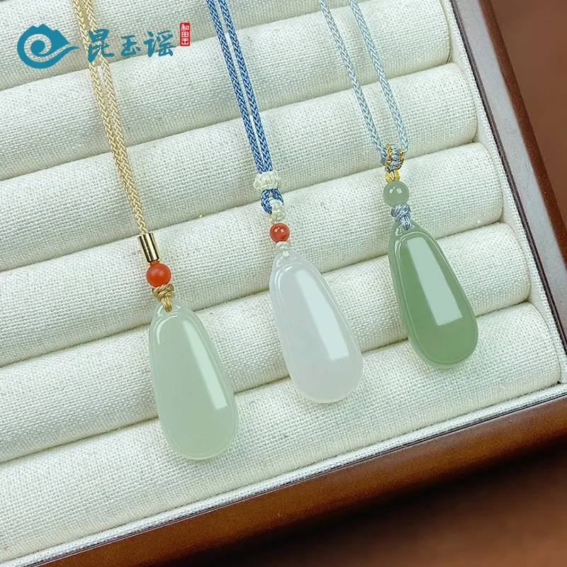 KUNYUYAO Hetian Jade Pendants White Jade Unisex-7