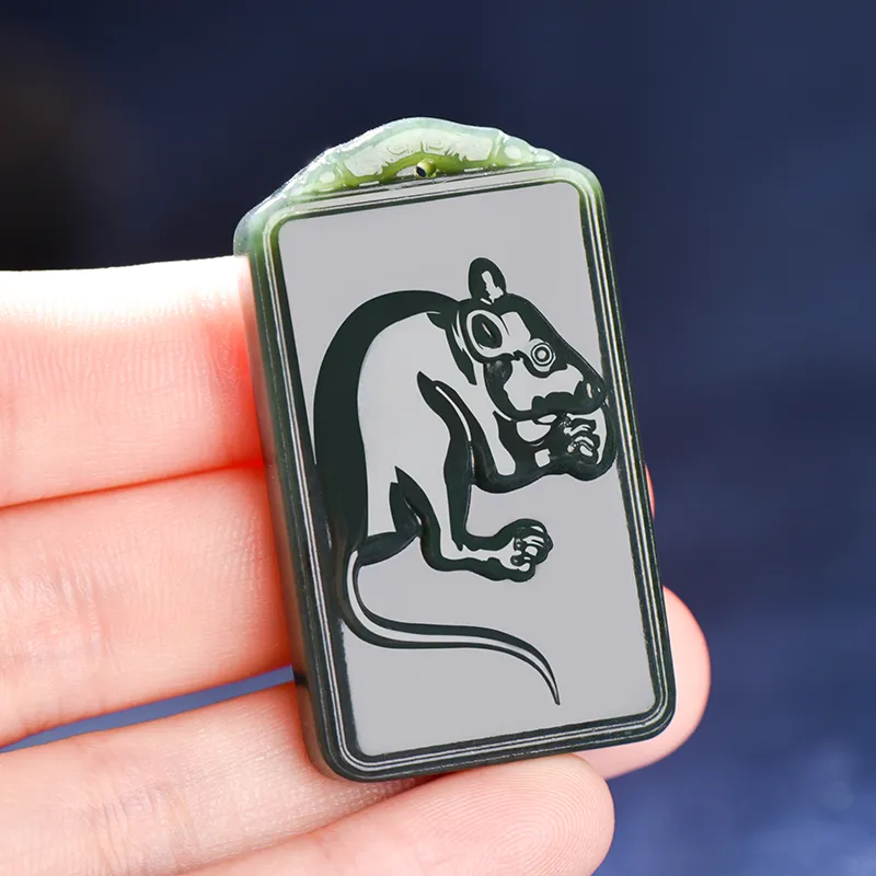 KUNYUYAO Hetian Jade Pendants Green Jade Unisex-3