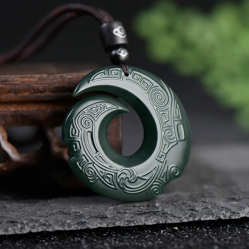 KUNYUYAO Hetian Jade Pendants Green Jade Unisex-2