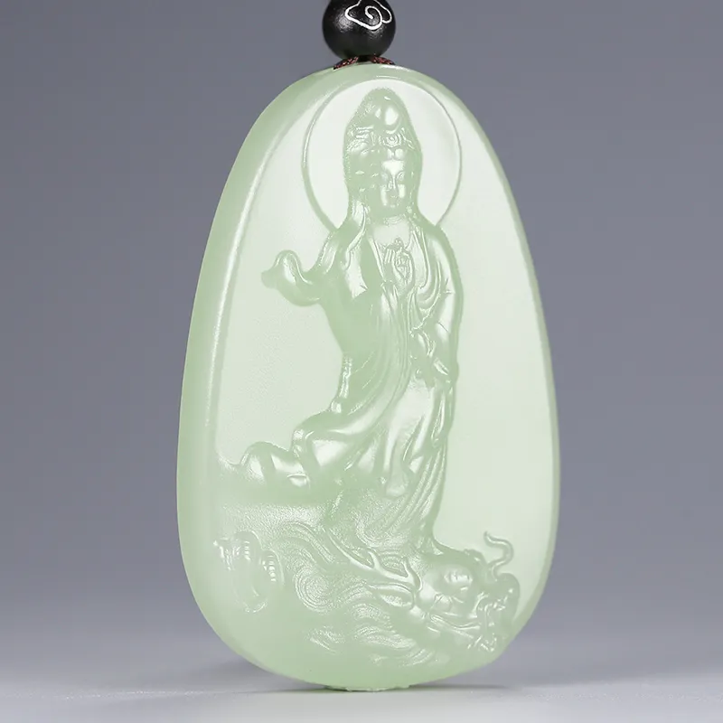 KUNYUYAO Hetian Jade Pendants White Jade/Pale Greenish White Jade Unisex-5