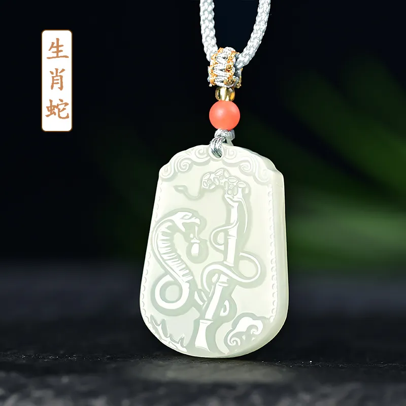 KUNYUYAO Hetian Jade Pendants Pale Greenish White Jade Unisex-104