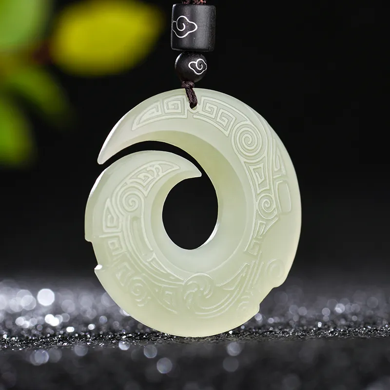 KUNYUYAO Hetian Jade Pendants White Jade Unisex-2