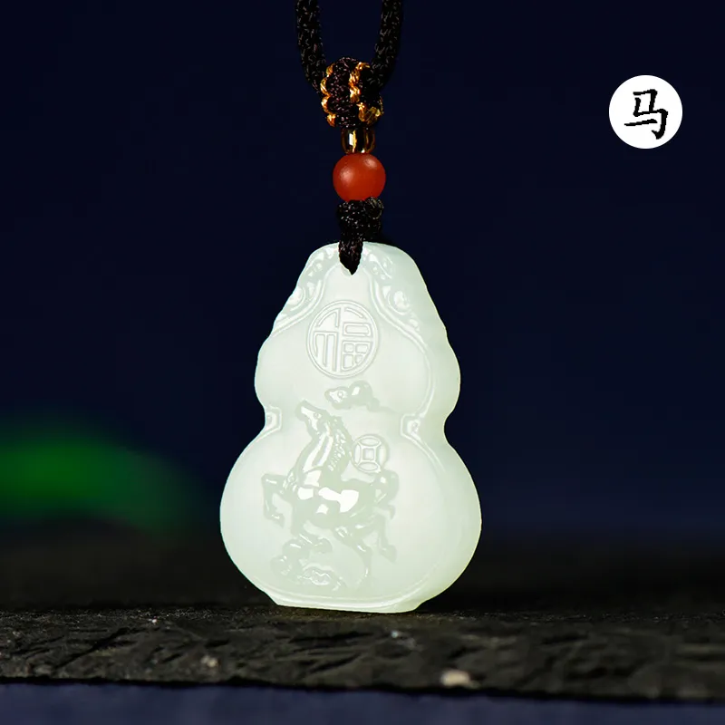 KUNYUYAO Hetian Jade Pendants White Jade Unisex-42