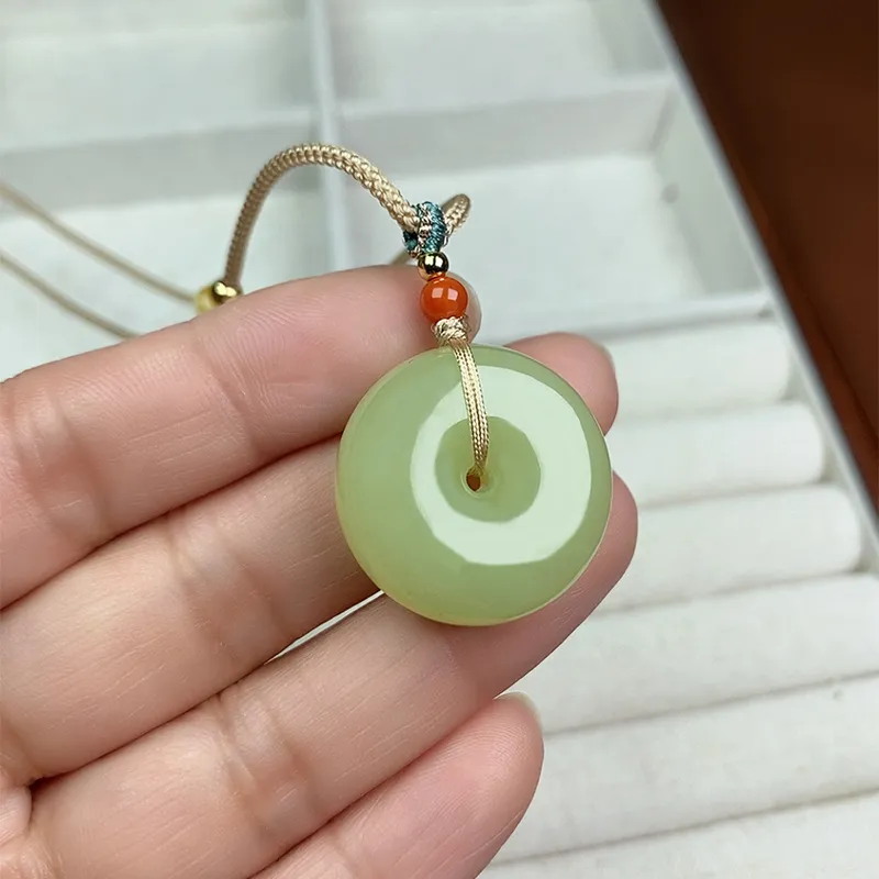 KUNYUYAO Hetian Jade Pendants Pale Greenish White Jade Unisex-55