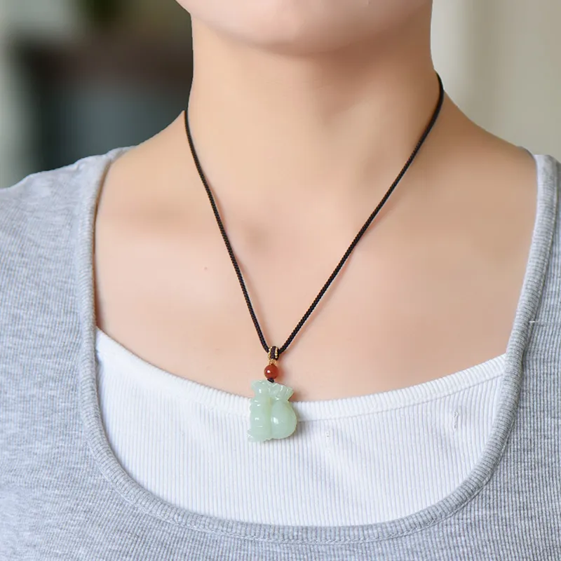 KUNYUYAO Hetian Jade Pendants White Jade/Pale Greenish White Jade Unisex-3